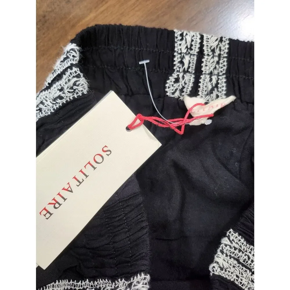 Black And White Embroidered Skirt